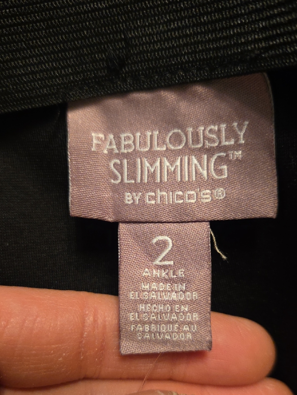 CHICO'S‎ Fabulously Slimming Cheetah Ponte Pull On Ankle Pants Black Size Large - Picture 5 of 7